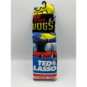 Ted Lasso 6-Pack Casual Crew Socks Size 8-12 Multicolor Cotton/Spandex